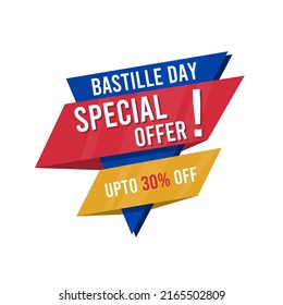 bastille day sale ribbon banner template