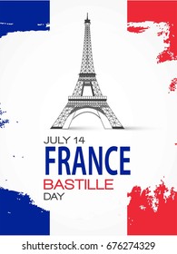 Bastille day. Vector background.