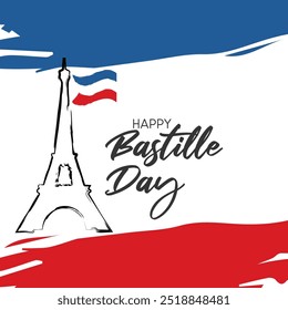 Bastille day vector. Happy France's National day.