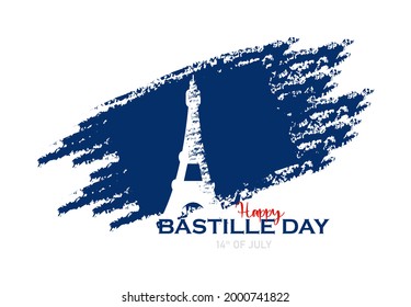 Bastille Day vector illustration, June 14.