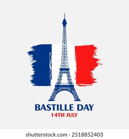 bastille day vector illustration. it is suitable for card, banner, or poster