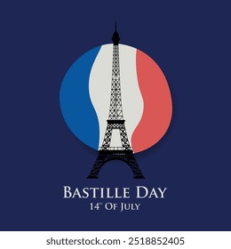 bastille day vector illustration. it is suitable for card, banner, or poster