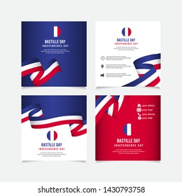 Bastille Day vector template. France independence day design template. design for banner; greeting cards or print.