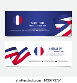 Bastille Day vector template. France independence day design template. design for banner; greeting cards or print.