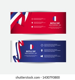 Bastille Day vector template. France independence day design template. design for banner; greeting cards or print.