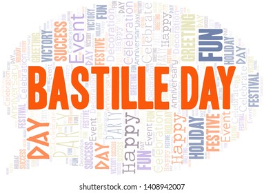 Bastille Day Word Cloud. Wordcloud Made With Text.