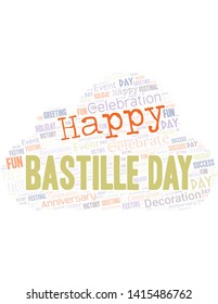 Bastille Day Word Cloud. Wordcloud Made With Text.