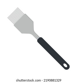 Basting brush icon clipart vector illustration. Kitchen basting brush for oil flat vector design. Kitchen brush icon isolated on white. Basting brush cartoon clipart. Kitchen utensils concept symbol