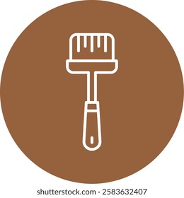 Basting brush Outline Circle Style Icon Design