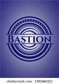 Bastion with denim texture. Vector Illustration. Detailed.