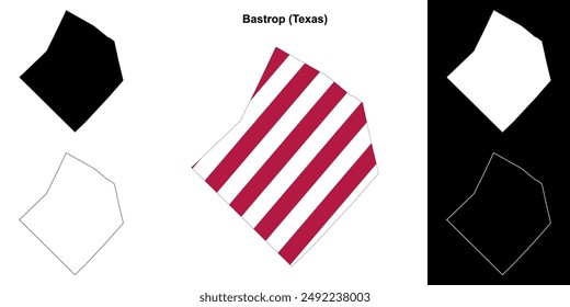 Bastrop County (Texas) Outline Karte zusammengestellt