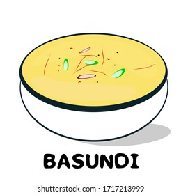 Basundi indian Maharashtra Food Vector