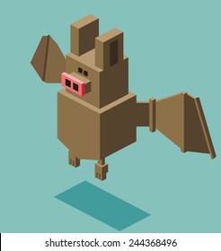 bat. 3d flat isometric vector