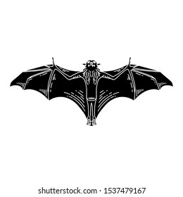 Bat abstract minimal simple geometric logo design icon template silhouette isolated with white background