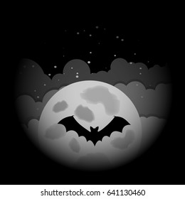 Bat against the moon