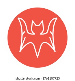 bat animal block style icon vector illustration design