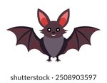 
Bat animal flat vector isolated illustration on white background.