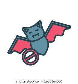 bat animal flying fill style icon vector illustration design