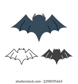 Bat Animal Icon Set Vector Design.