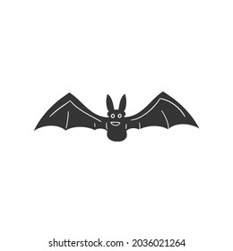 Bat Animal Icon Silhouette Illustration. Halloween Vampire Vector Graphic Pictogram Symbol Clip Art. Doodle Sketch Black Sign.