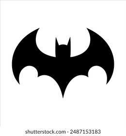 Bat animal silhouette on white background. Bat icon sign vector illustration design.