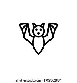 bat animal vector line icon
