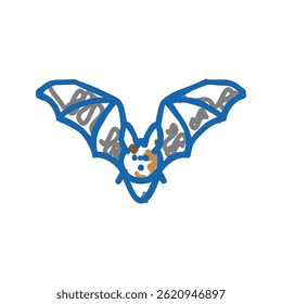 animal morcego no zoológico ícone doodle esboçar vetor. animal morcego no sinal zoológico. símbolo isolado ilustração