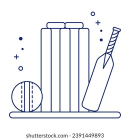 Bat with ball, icon of cricket

