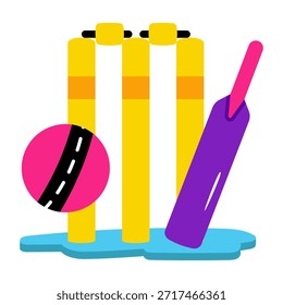 Bat with ball, icon of cricket
