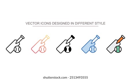 Bat Ball icon design with white background stock illustration