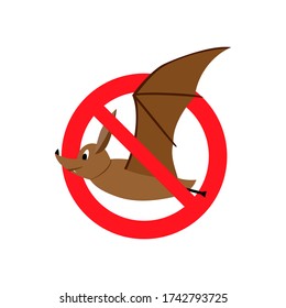 The bat is banned. Vector image of a bat for banner, illustration, background, card, book illustration, landing page, elegant background for brand book.