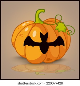 bat, banner and background for pumpkins for Halloween
