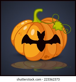 bat, banner and background for pumpkins for Halloween