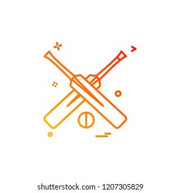 bat bats ball cricket icon vector design