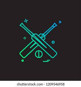 bat bats ball cricket icon vector design