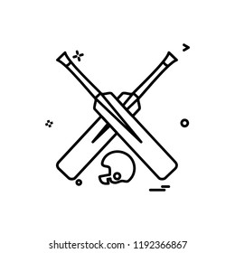 bat bats helmet cricket icon vector design