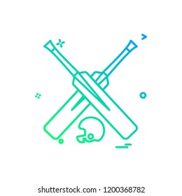 bat bats helmet cricket icon vector design