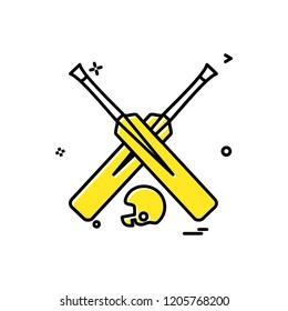 bat bats helmet cricket icon vector design