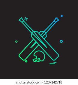 bat bats helmet cricket icon vector design