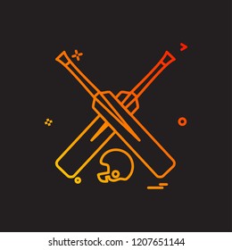 bat bats helmet cricket icon vector design