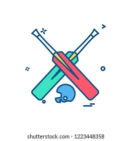bat bats helmet cricket icon vector design