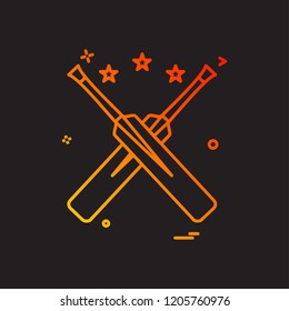 bat bats star cricket icon vector design