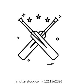 bat bats star cricket icon vector design