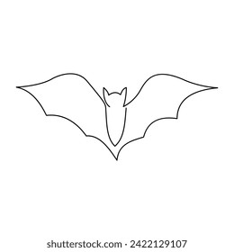 Bat Bird Continuous one line art outline vector illustration and tattoo design
