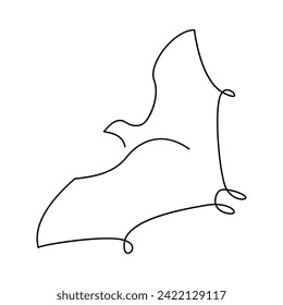 Bat Bird Ein zeilentaugliche Kunstlinie, Vektorgrafik und Tätowierungsdesign
