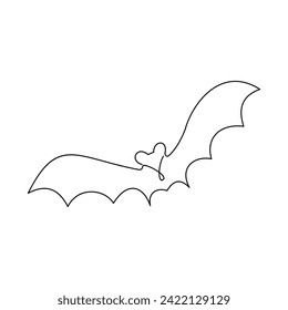 Bat Bird Continuous one line art contorno ilustración vectorial y diseño de tatuajes
