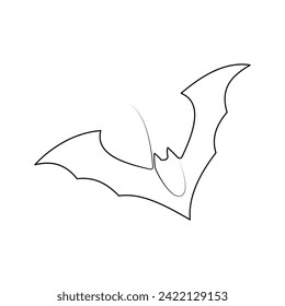 Bat Bird Continuous one line art contorno ilustración vectorial y diseño de tatuajes
