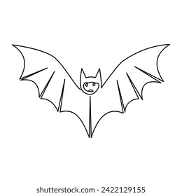 Bat Bird Continuous one line art outline vector illustration and tattoo design
