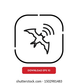 Bat, bird symbol outline vector icon
