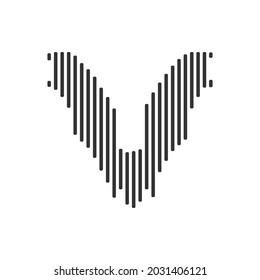Bat black barcode line icon vector on white background.